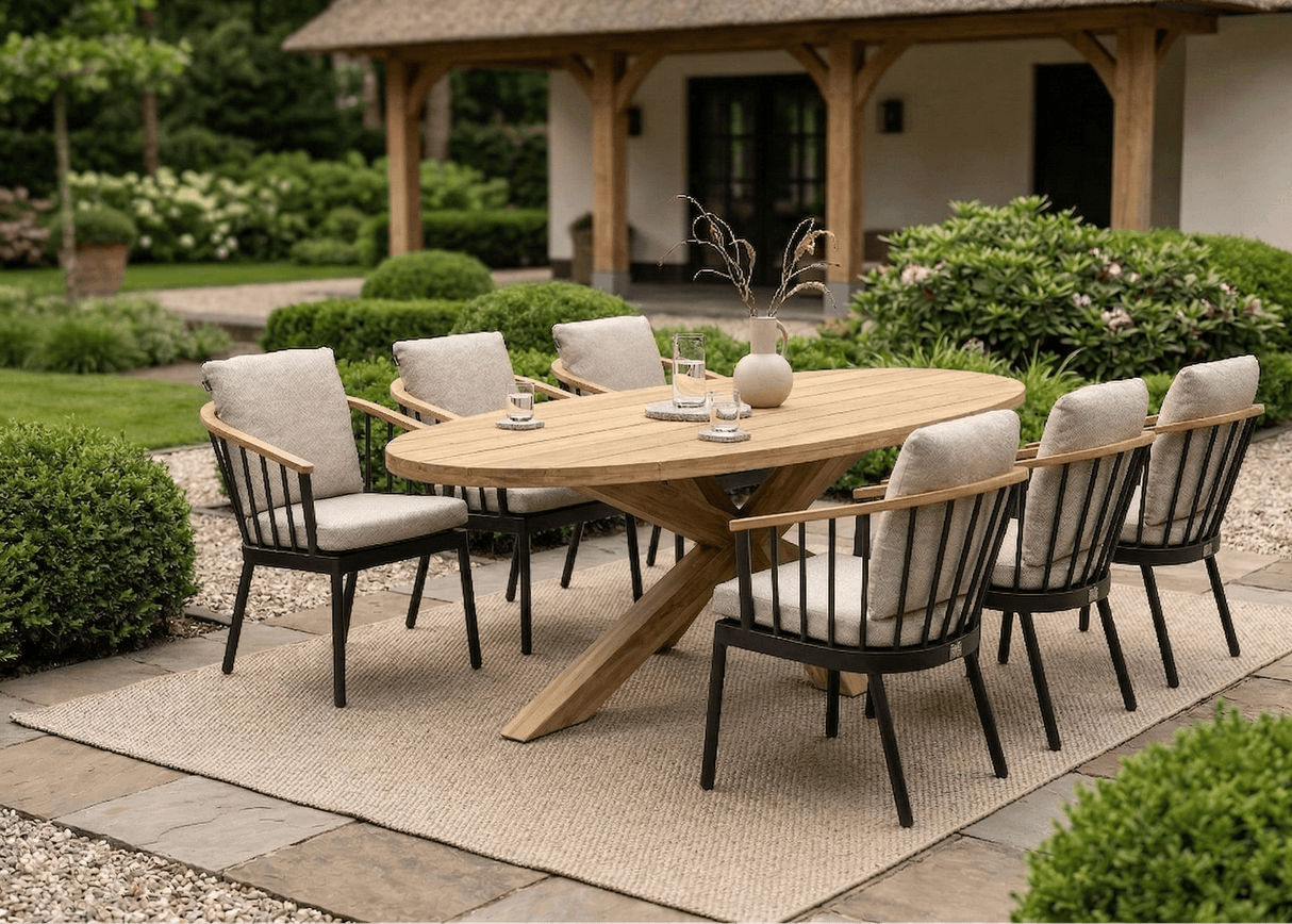Apple Bee Condor Dining Tuinset 240 cm Ovaal | Houten Onderstel