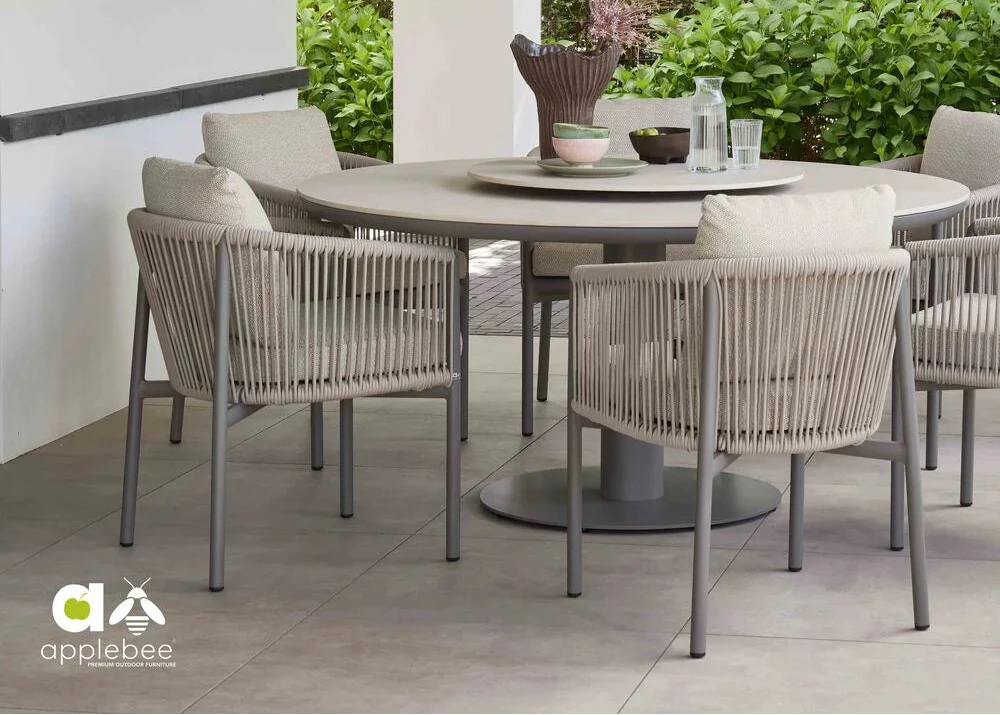 Apple Bee Melville dining tafel Ø160cm Sintered Stone - Grey