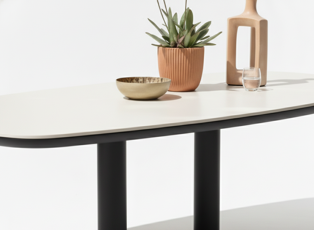 Apple Bee Melville Dining Tuintafel 220 cm – Cintered Stone – Black