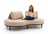 Apple Bee Moon Island Loungebank | 196 cm | Bronze & Cotton Flower incl. 2 Rugsteunen