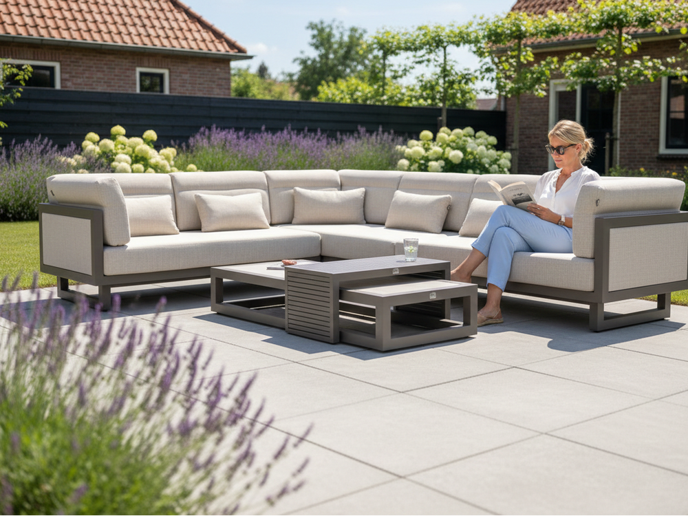 Apple Bee Santorini Loungeset 5-delig Nr.1 - Rechts Lang - Upholstered - 239 x 318 cm