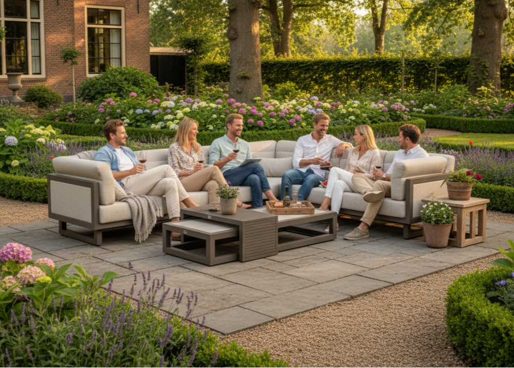 Apple Bee Santorini Loungeset 3-delig - Links Lang - Upholstered - 318 x 239 cm