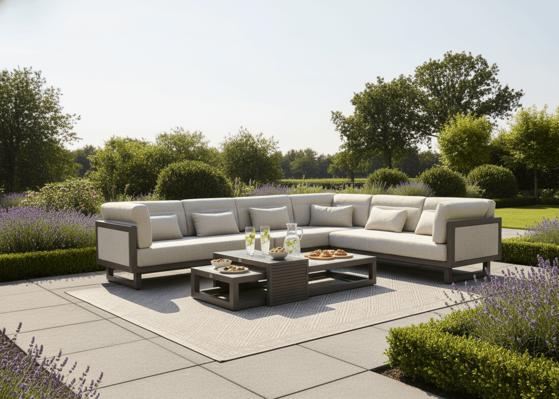 Apple Bee Santorini Hoek Loungeset 5-delig Nr.2 - Links Lang