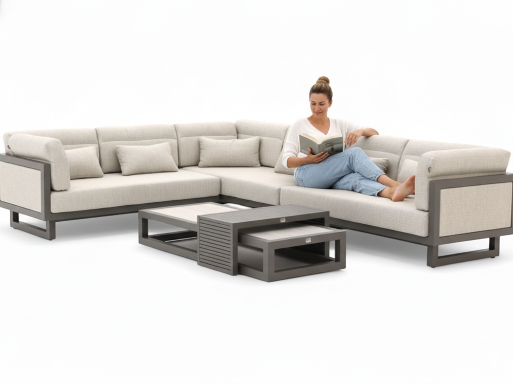 Apple Bee Santorini Loungeset 5-delig Nr.1 - Rechts Lang - Upholstered - 239 x 318 cm