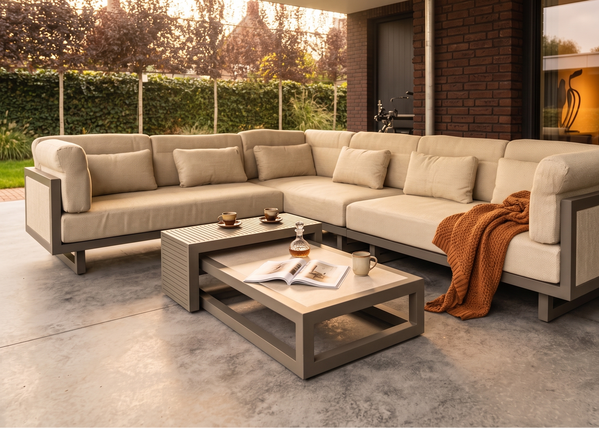 Apple Bee Santorini Loungeset 3-delig - Rechts lang - Upholstered - 239 x 318 cm