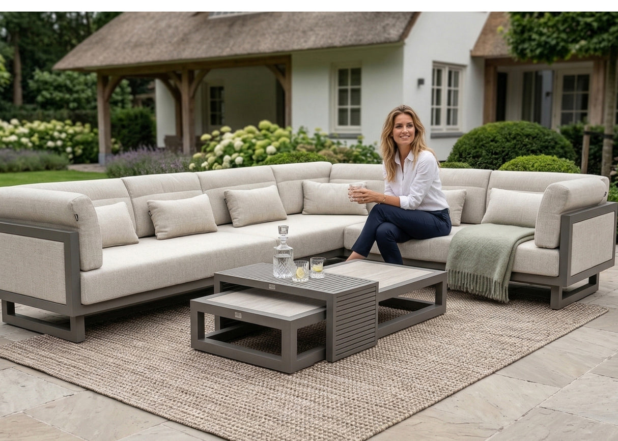 Apple Bee Santorini Loungeset 5-delig Nr.2 - Links Lang - Upholstered - 318 x 239 cm