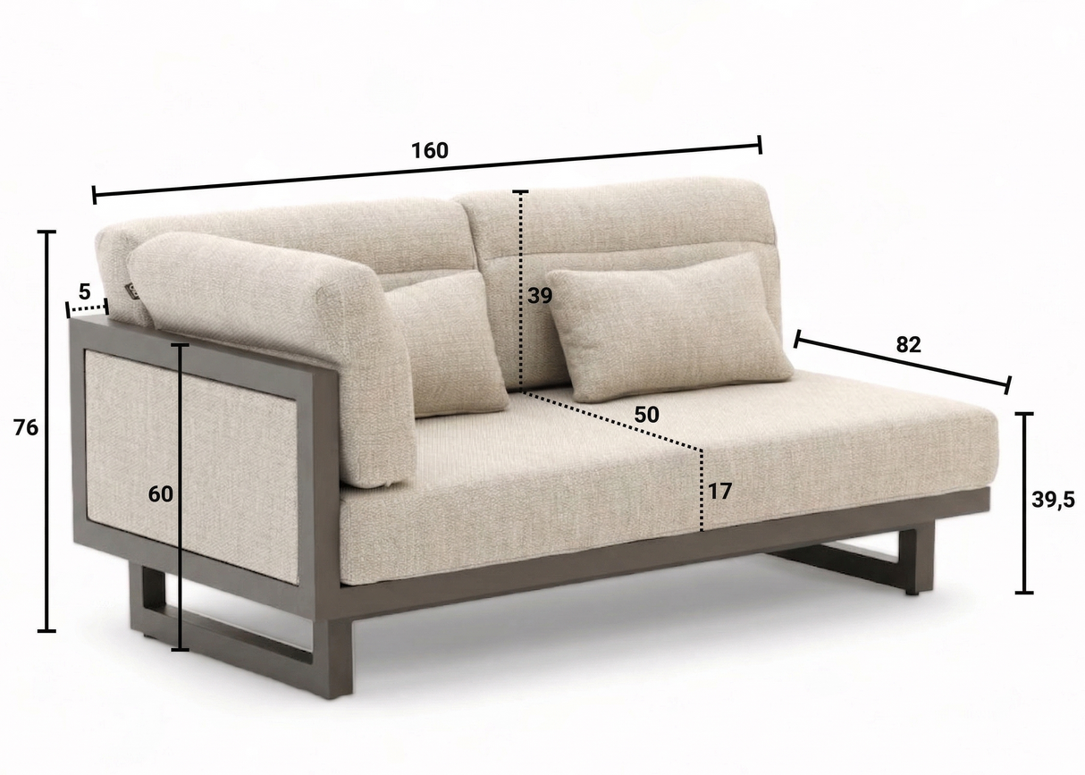 Apple Bee Santorini Loungeset 3-delig - Links Lang - Showroommodel