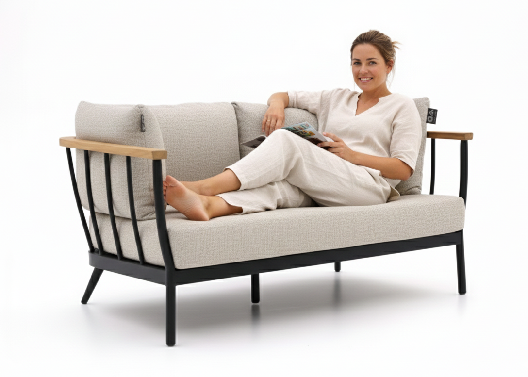 Apple Bee Condor Lounge Tuinbank 150 cm - Zwart