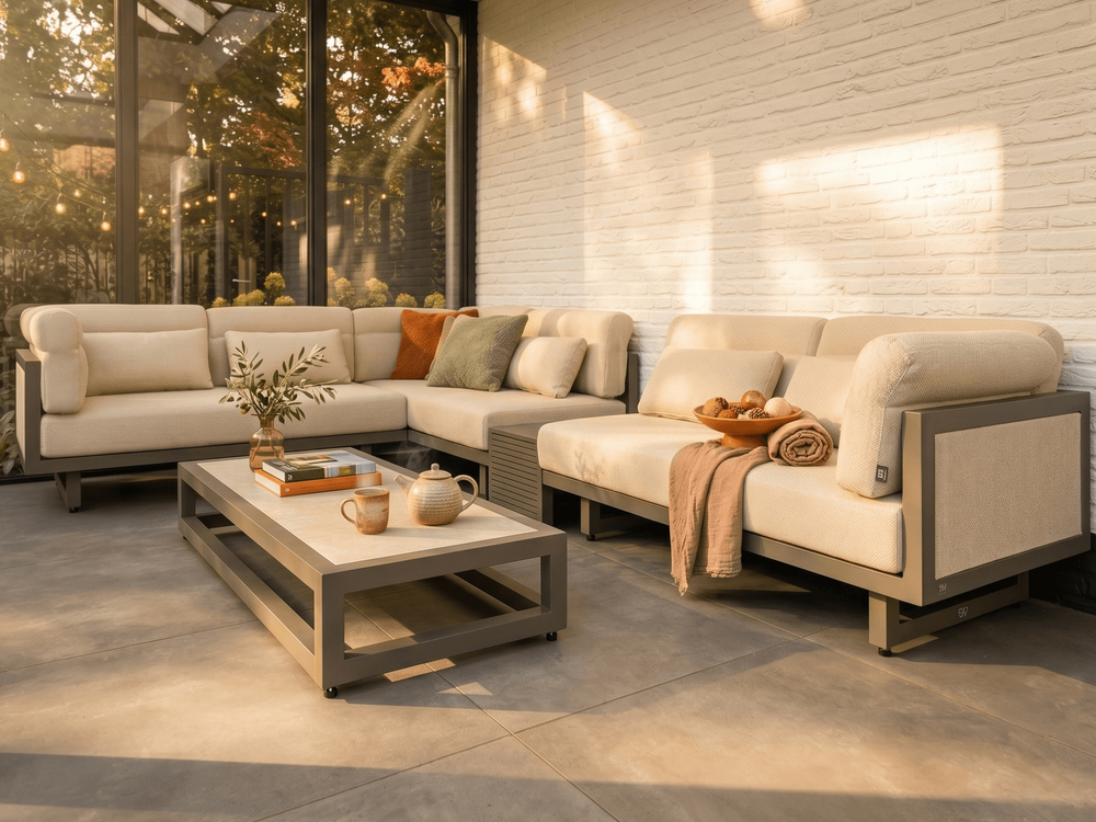 Apple Bee Santorini Loungeset 3-delig - Rechts lang - Upholstered - 239 x 318 cm
