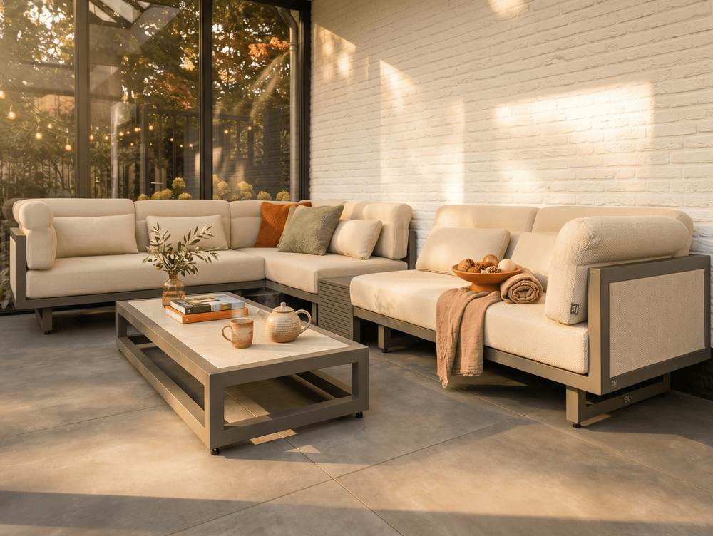 Apple Bee Santorini Loungeset 5-delig Nr.1 - Rechts Lang - Upholstered - 239 x 318 cm