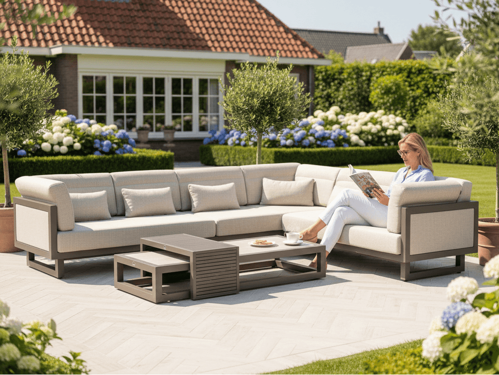 Apple Bee Santorini Loungeset 3-delig - Links Lang - Upholstered - 318 x 239 cm