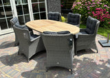 Belito® Milou/Mees tuinset 6 personen - 7 delig - 240 cm ovaal showroommodel
