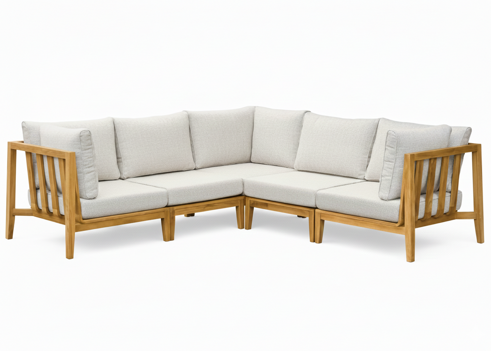 Belito Daan Teakhouten Hoek Loungeset 5-delig Nr. 3 - 245 x 245 cm