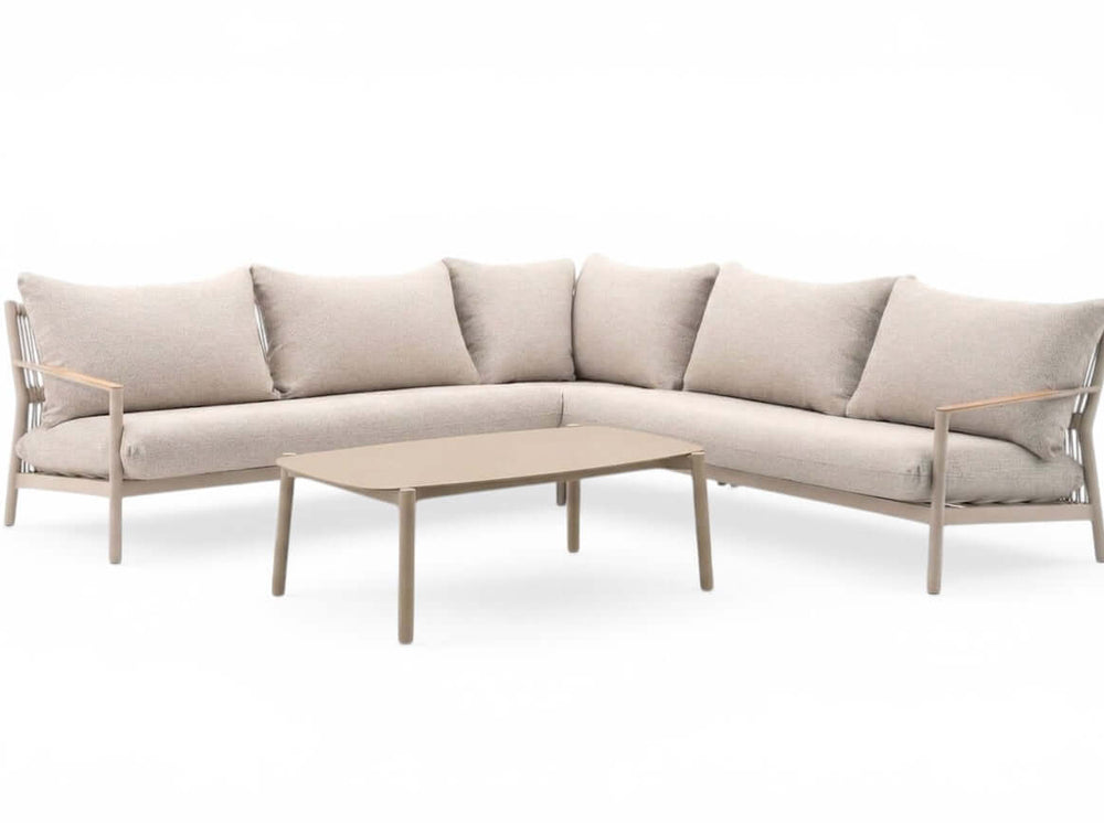 Belito Julia loungeset taupe met aluminium koffietafel