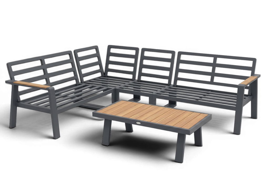 Belito Lotte Loungeset Hoekbank Nr. 1 | Antraciet Aluminium | 288 x 220 cm | 6-persoons