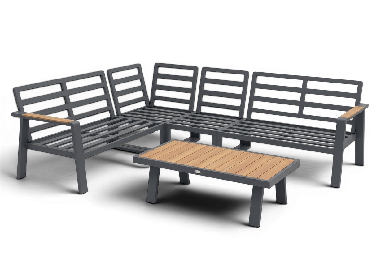 Belito Lotte Loungeset Hoekbank Nr. 1 | Antraciet Aluminium | 288 x 220 cm | 6-persoons
