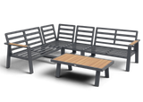 Belito Lotte Loungeset Hoekbank Nr. 1 | Antraciet Aluminium | 288 x 220 cm | 6-persoons