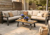 Belito Lotte Loungeset Hoekbank Nr. 1 | Antraciet Aluminium | 288 x 220 cm | 6-persoons | Lichte Kussens