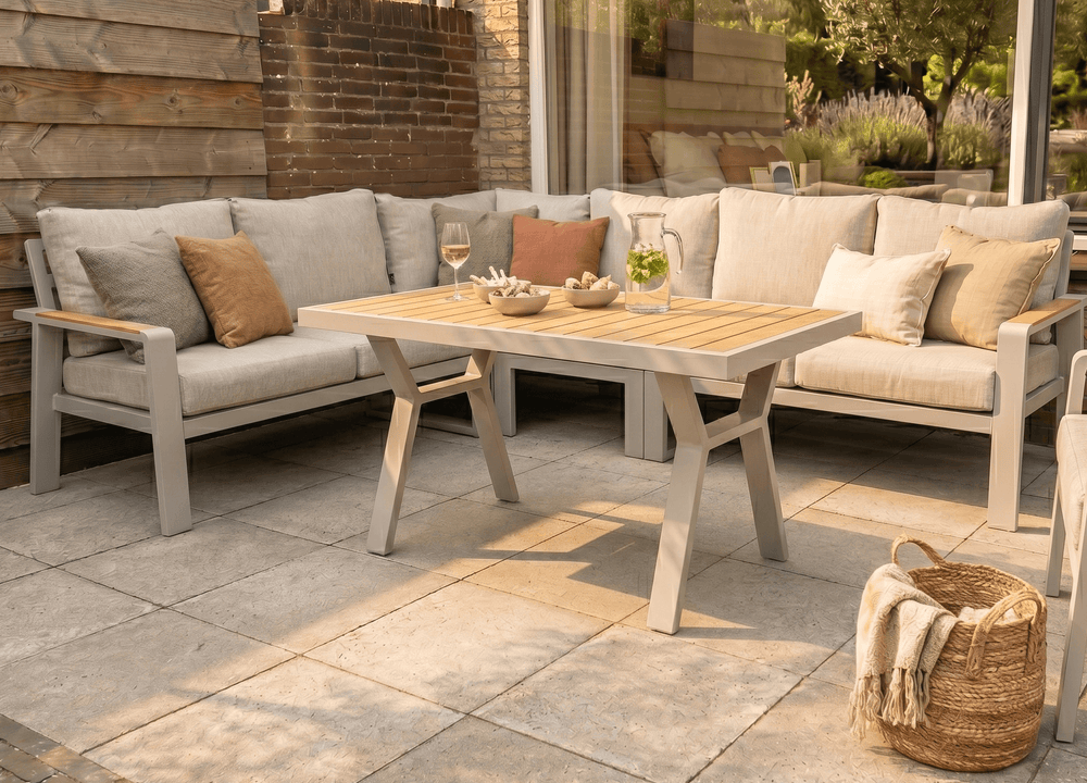 Belito Lotte Loungeset Hoekbank Nr. 2 | Taupe Aluminium | 288 x 220 cm | 6-persoons