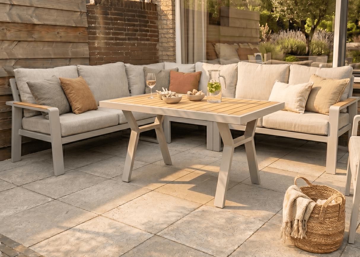 Belito Lotte Loungeset Hoekbank Nr. 2 | Taupe Aluminium | 288 x 220 cm | 6-persoons