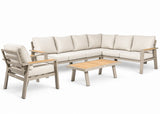 Belito Lotte Loungeset Hoekbank Nr. 5 | Taupe Aluminium | 288 x 220 cm | 7-persoons met stoel