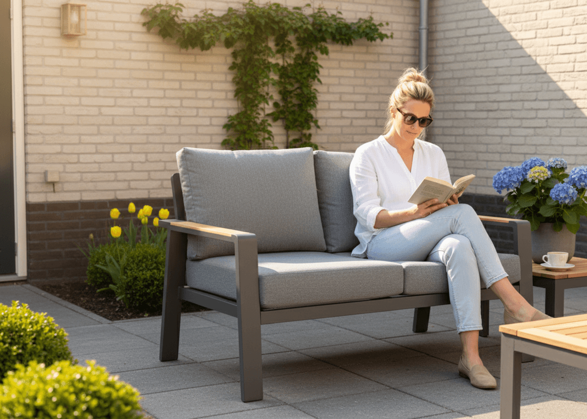 Belito Birmingham Tuinbank - Antraciet Aluminium - 153 cm - 2-persoons