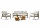 Aluminium Stoel-Bank Loungeset - Taupe - Belito Birmingham - 5 personen