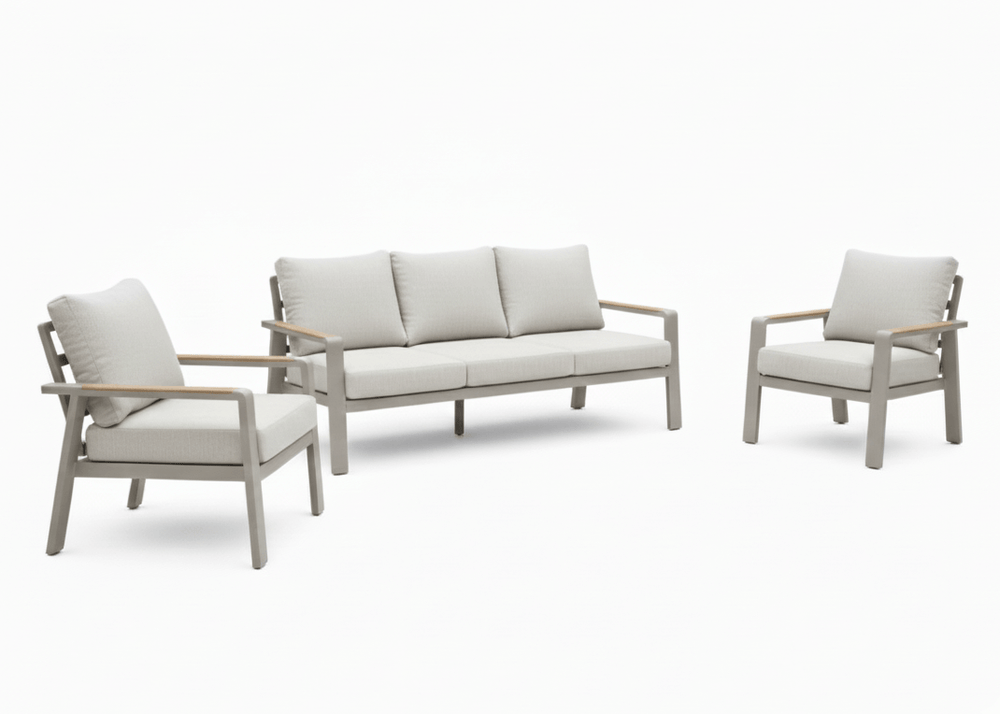 Belito Birmingham Loungeset Nr.3 – Taupe Aluminium – 5 Personen