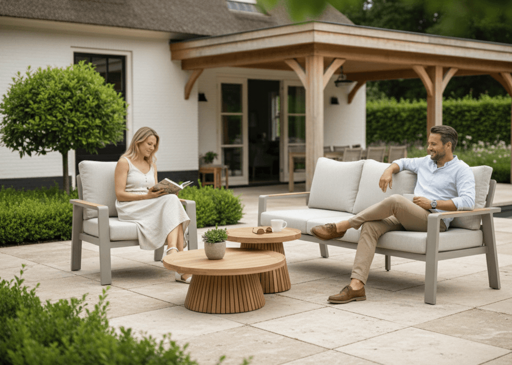 Belito Birmingham Tuinbank - Taupe Aluminium - 211 cm - 3-persoons