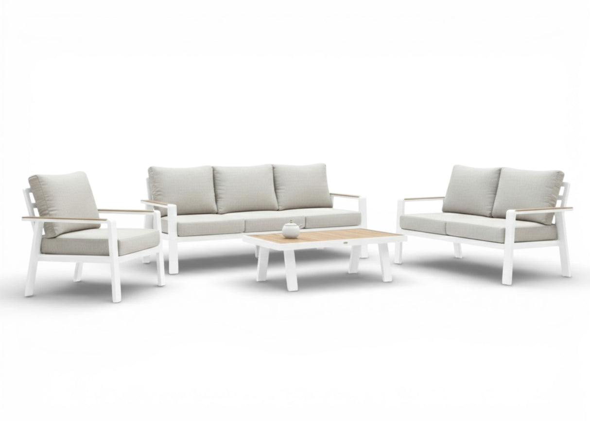 Belito Birmingham loungeset wit 4 delig stoelbankset