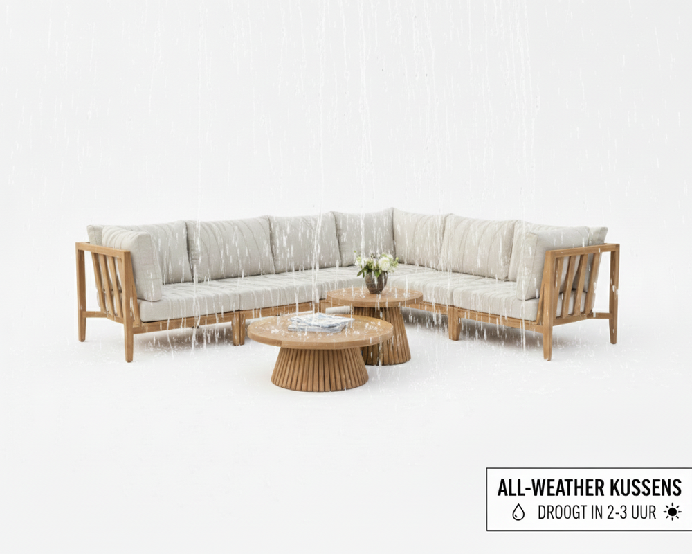 Belito Daan Teakhouten Hoek Loungeset - 8 delig - Nr. 1 - Links lang