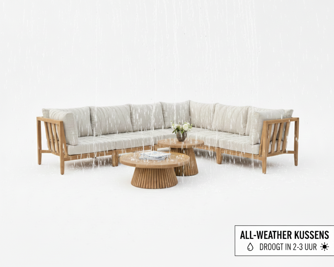 Belito Daan Teakhouten Hoek Loungeset - 8 delig - Nr. 1 - Links lang