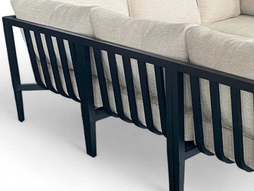 Belito Daan XL aluminium loungeset met ronde teaktafels