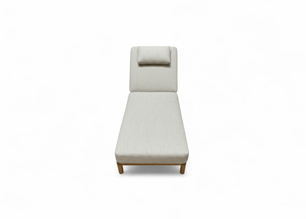 Belito Daan Ligbed - Teakhouten Lounge Ligbed met kussen en modern ontwerp voor ultieme ontspanning.