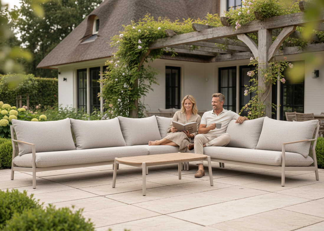 Aluminium Hoek Loungeset - Taupe Frame - Belito Julia - 5-delig