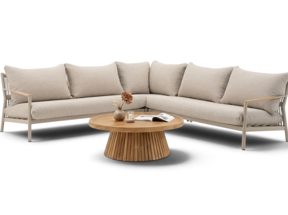Belito Julia Loungeset 4-delig | 258 x 258 cm | Taupe Rope & Aluminium | Met Daan Koffietafel