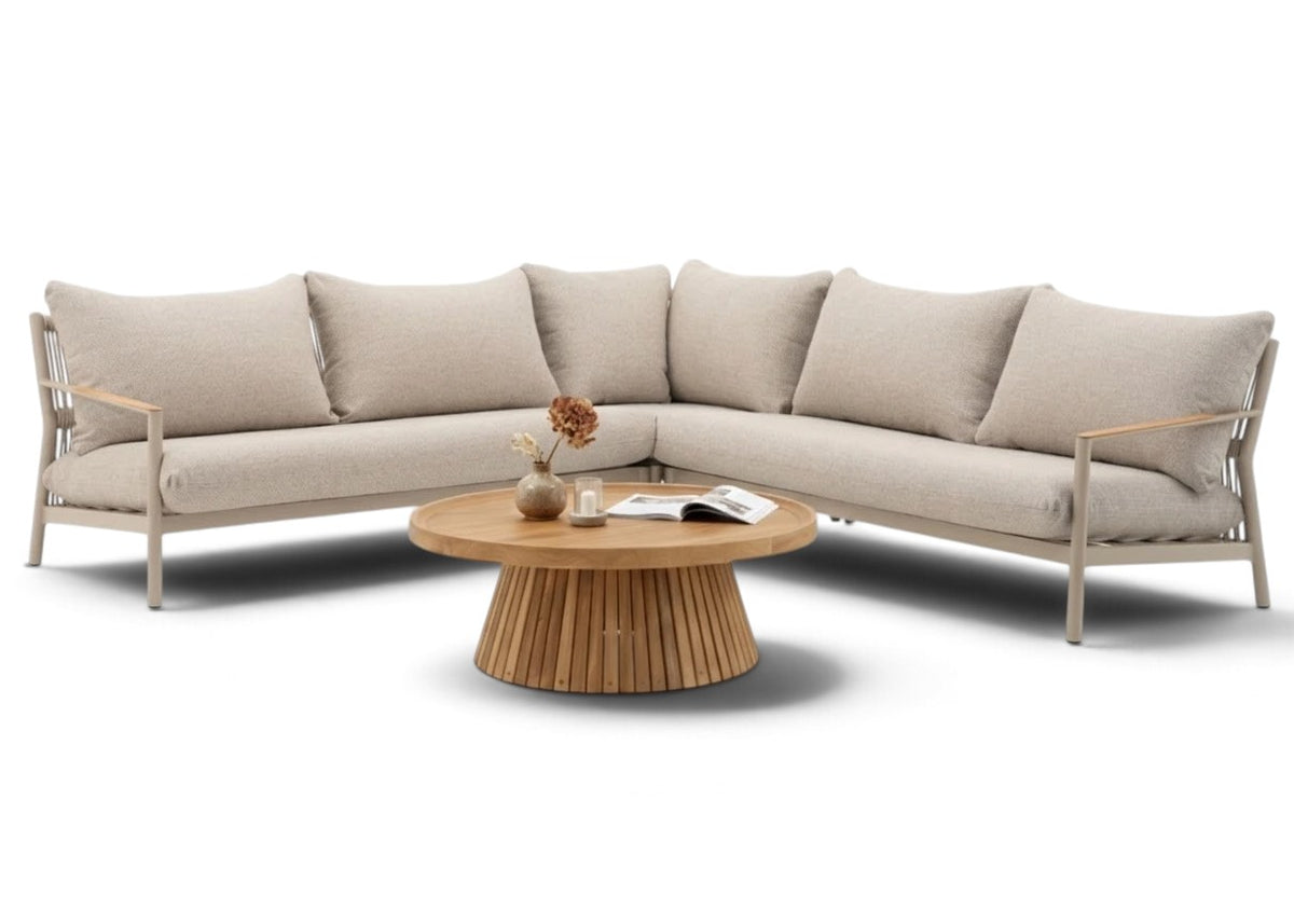 Belito Julia Loungeset 4-delig | 258 x 258 cm | Taupe Rope & Aluminium | Met Daan Koffietafel