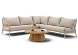 Belito Julia Loungeset 4-delig | 258 x 258 cm | Taupe Rope & Aluminium | Met Daan Koffietafel