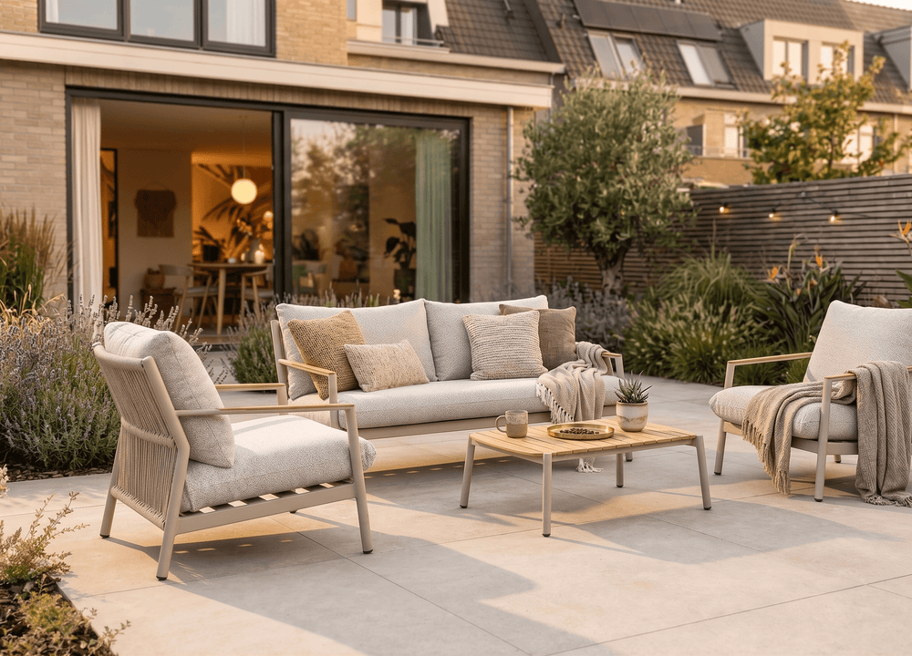 Aluminium Stoel-Bank Loungeset - Taupe Frame - Belito Julia - 4-delig