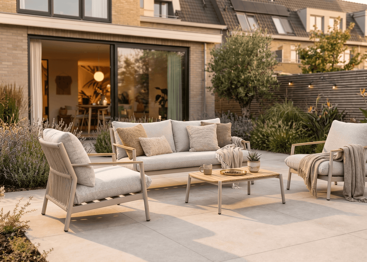 Aluminium Stoel-Bank Loungeset - Taupe Frame - Belito Julia - 4-delig