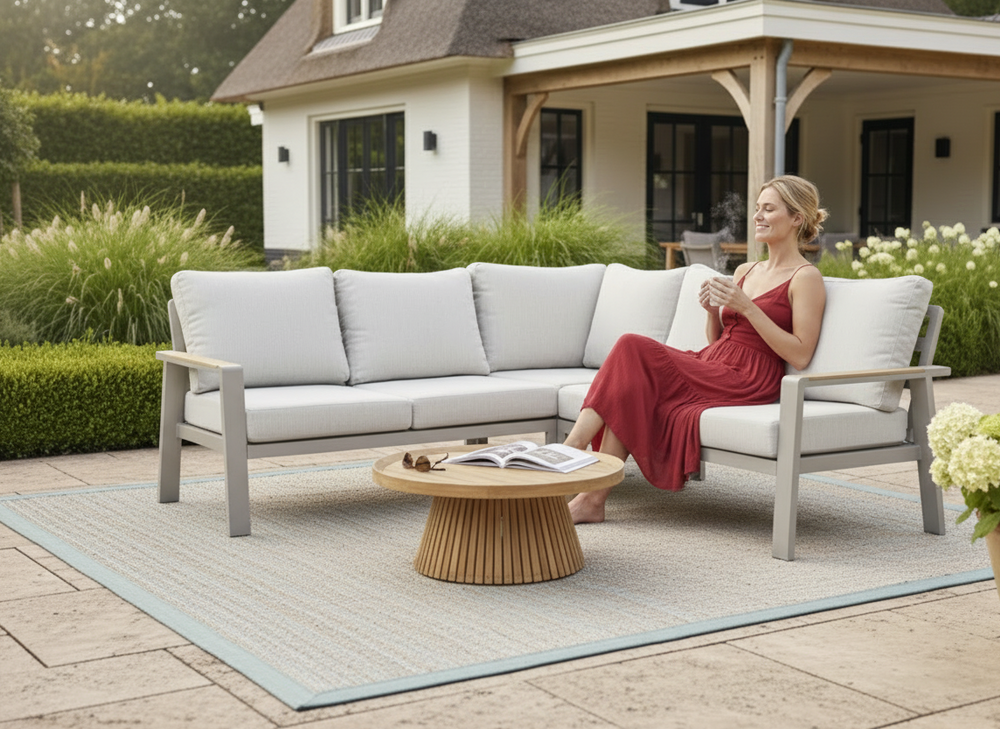 Aluminium Loungeset Hoekbank - Taupe Frame - 3 delig - Belito Lotte