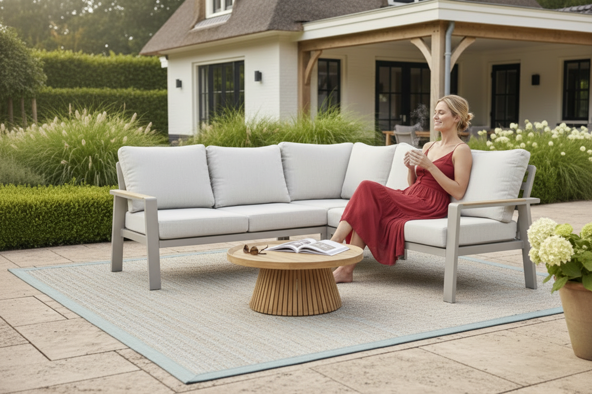 Aluminium Loungeset Hoekbank - Taupe Frame - 3 delig - Belito Lotte