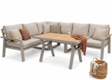 Belito Lotte Loungeset Hoekbank Nr. 4 | Taupe Aluminium | 288 x 220 cm | 6-persoons