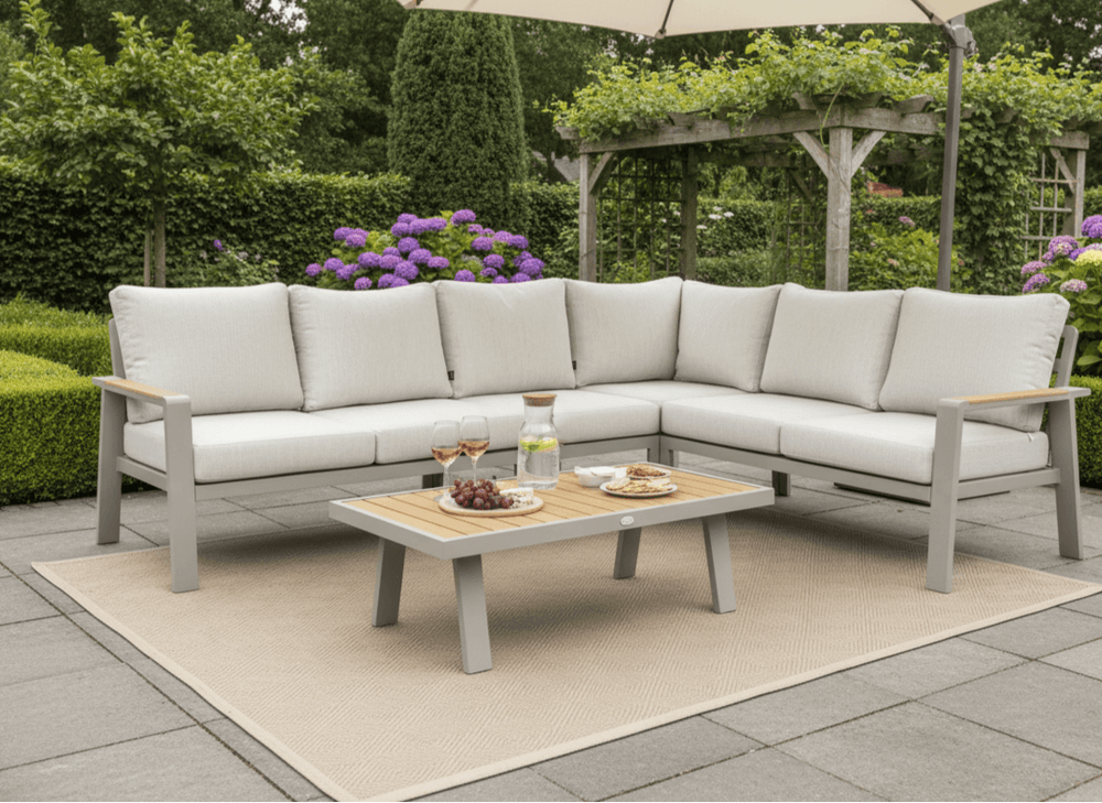 Belito Lotte Hoek Loungeset Taupe 6 persoons