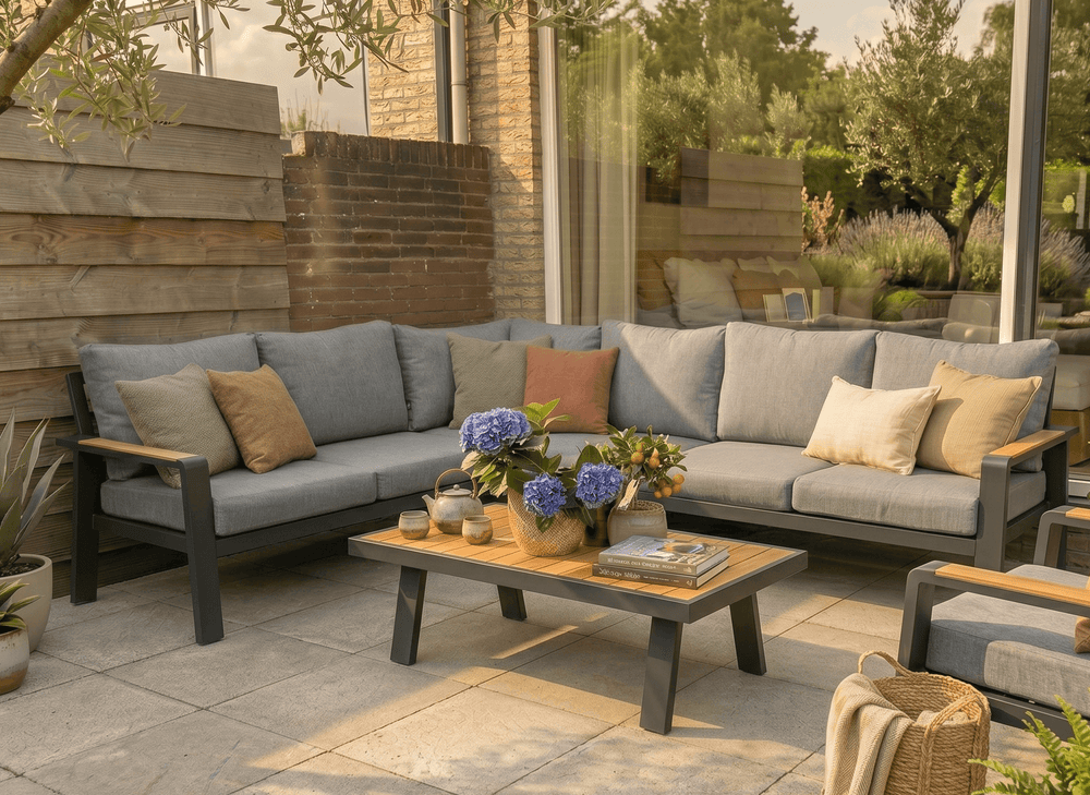 Belito Lotte Loungeset Hoekbank Nr. 1 | Antraciet Aluminium | 288 x 220 cm | 6-persoons