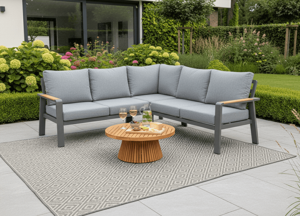 Aluminium Loungeset Hoekbank - Antraciet Frame - Belito Lotte - 3 -delig