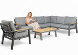 Aluminium Loungeset Hoekbank - Antraciet Frame - Belito Lotte - Incl stoel