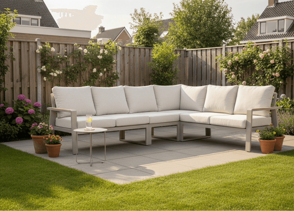 Belito Lotte Loungeset Hoekbank Nr. 2 | Taupe Aluminium | 288 x 220 cm | 6-persoons