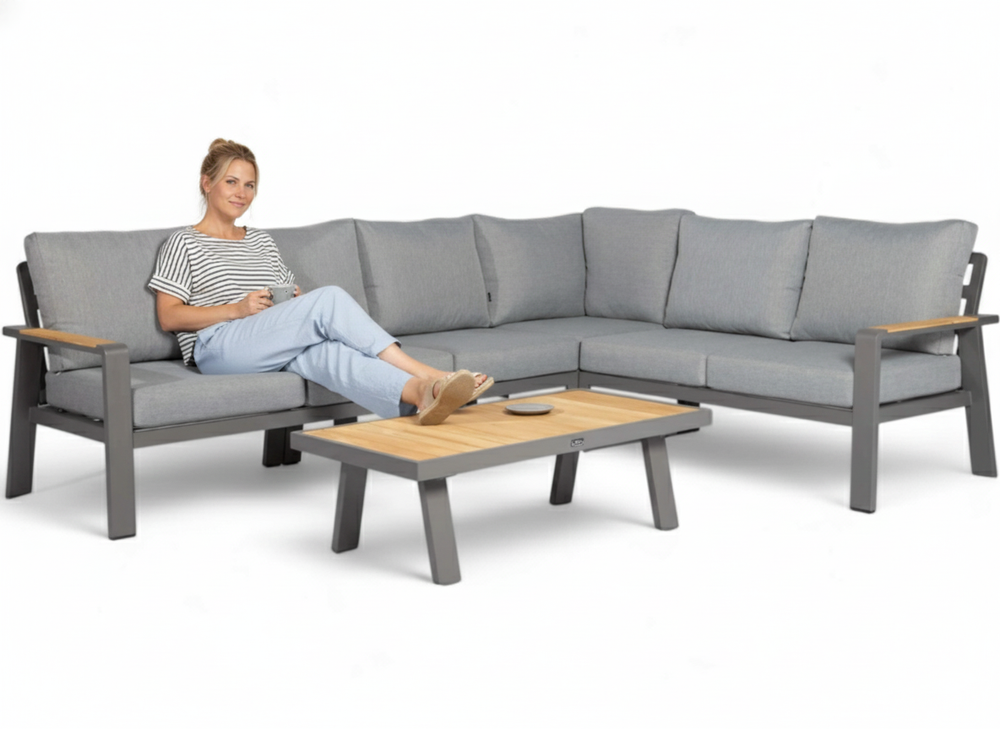 Aluminium Loungeset Hoekbank - Antraciet Frame - 5-delig - Belito Lotte