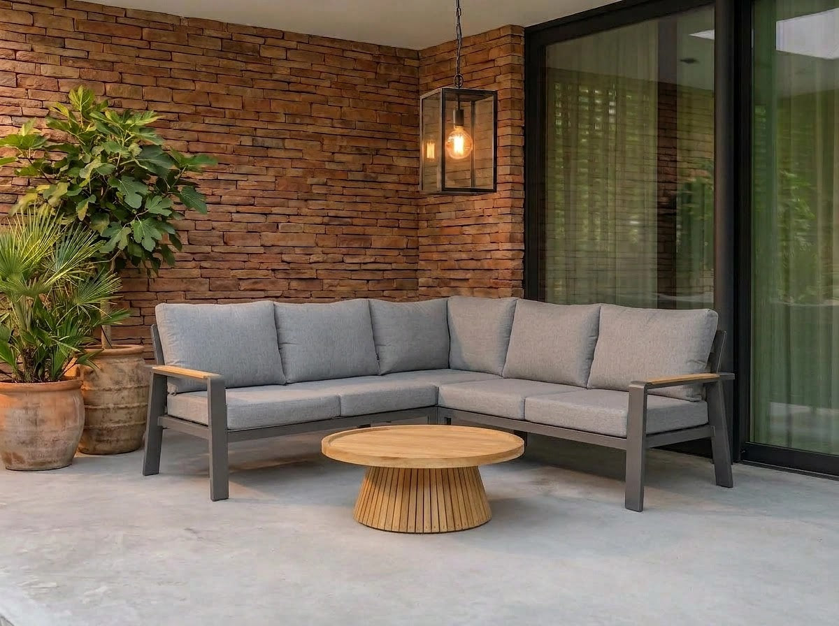 Belito Lotte Loungeset Hoekbank Nr. 8 | Antraciet Aluminium | 220 x 220 cm | 5-persoons